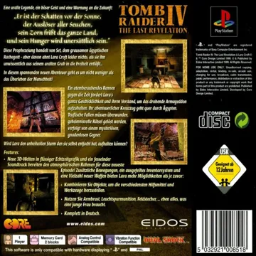 Tomb Raider - La Revelation Finale (FR) box cover back